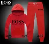 boss survetement slim fit rouge  hoodie